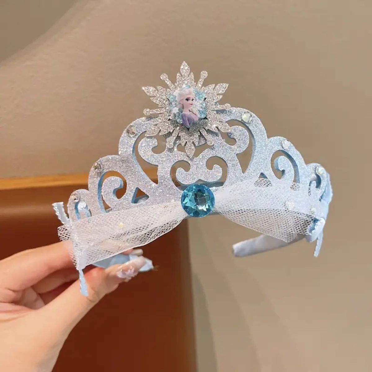 GENERICO - VINCHA CORONA PARA  CUMPLEAÑOS COLOR CELESTE