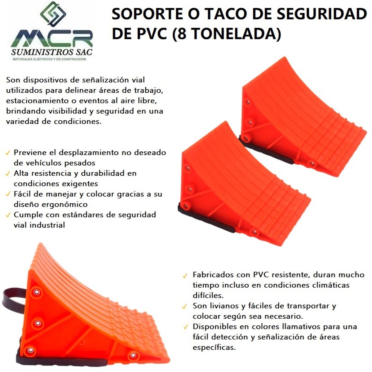 GENERICO - TACO DE SEGURIDAD DE PVC 8 TONELADA