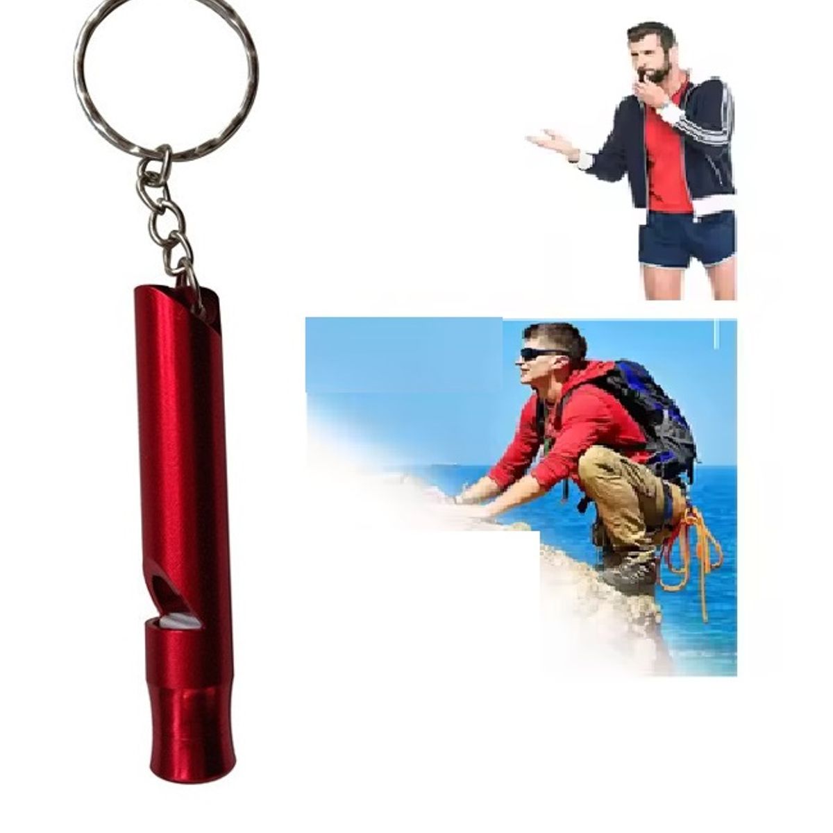 GENERICO - SILBATO DE EMERGENCIA CAMPING ALUMINIO