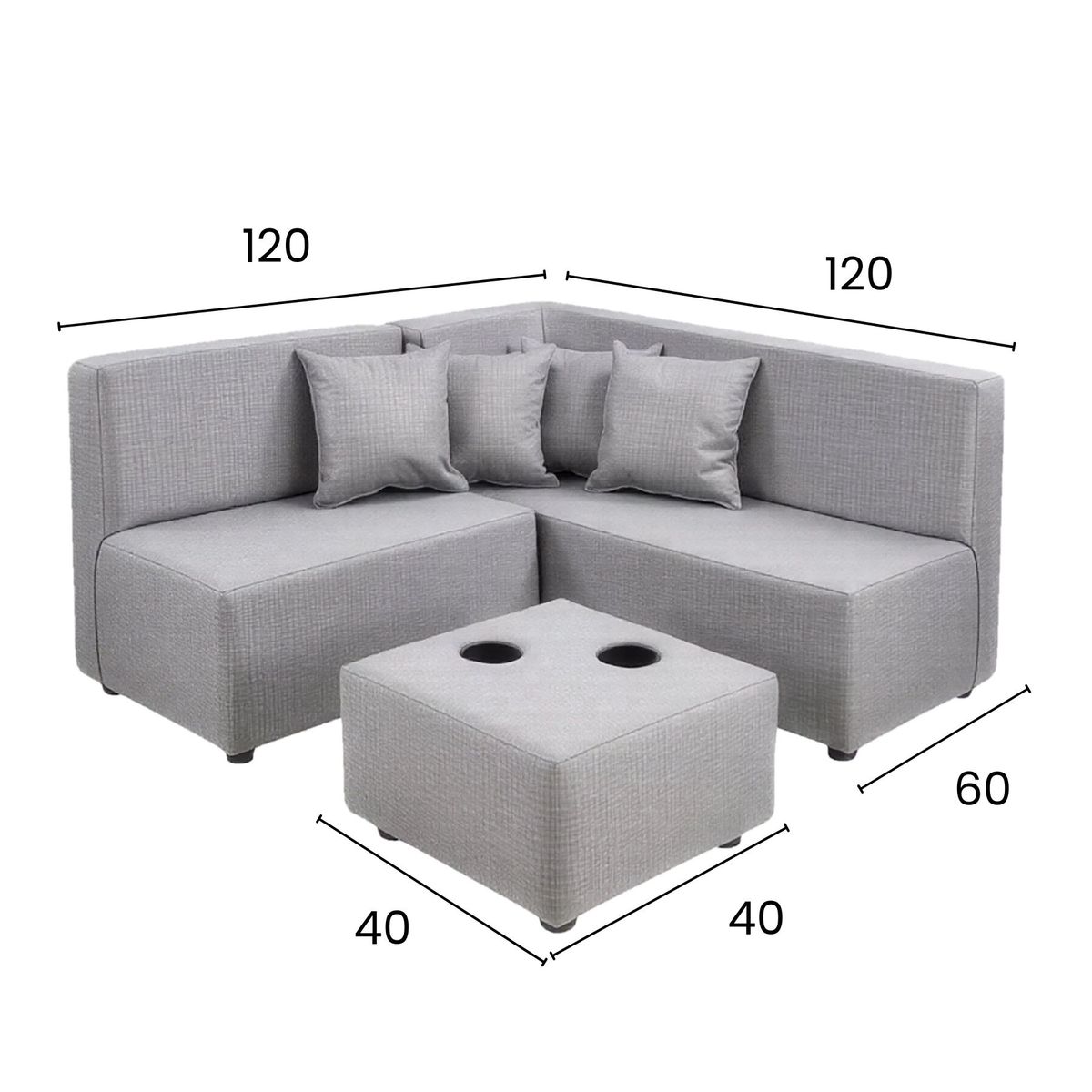 GENERICO - Seccional Modular Prisma + mesa portavasos