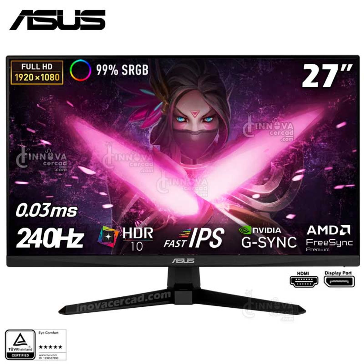 ASUS - Monitor ASUS TUF Gaming VG279QM5A 27 FHD 1920x1080, IPS, 240HZ, 0.03MS
