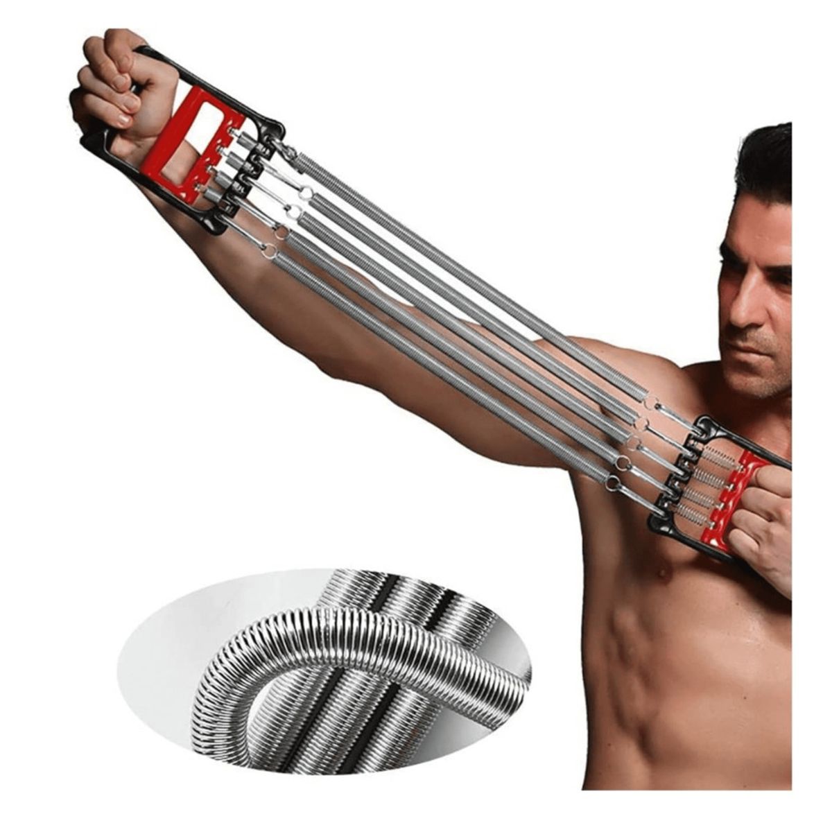 GENERICO - Extensor de pecho de metal de 5 resortes ajustables