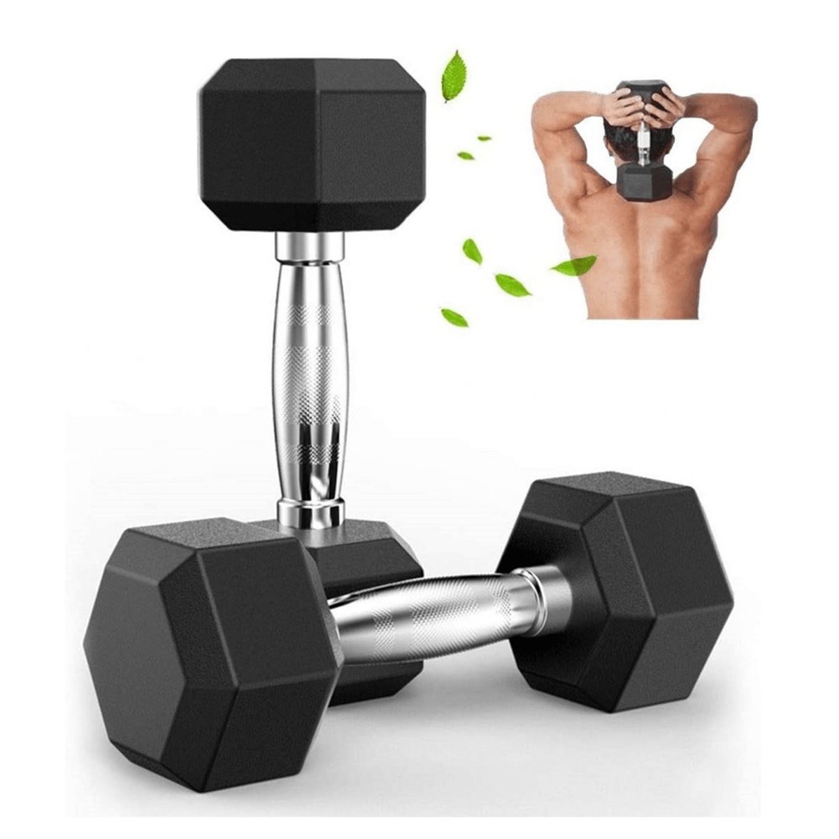 ALPHA GYM - MANCUERNAS HEXAGONALES CAUCHO 12-5kg