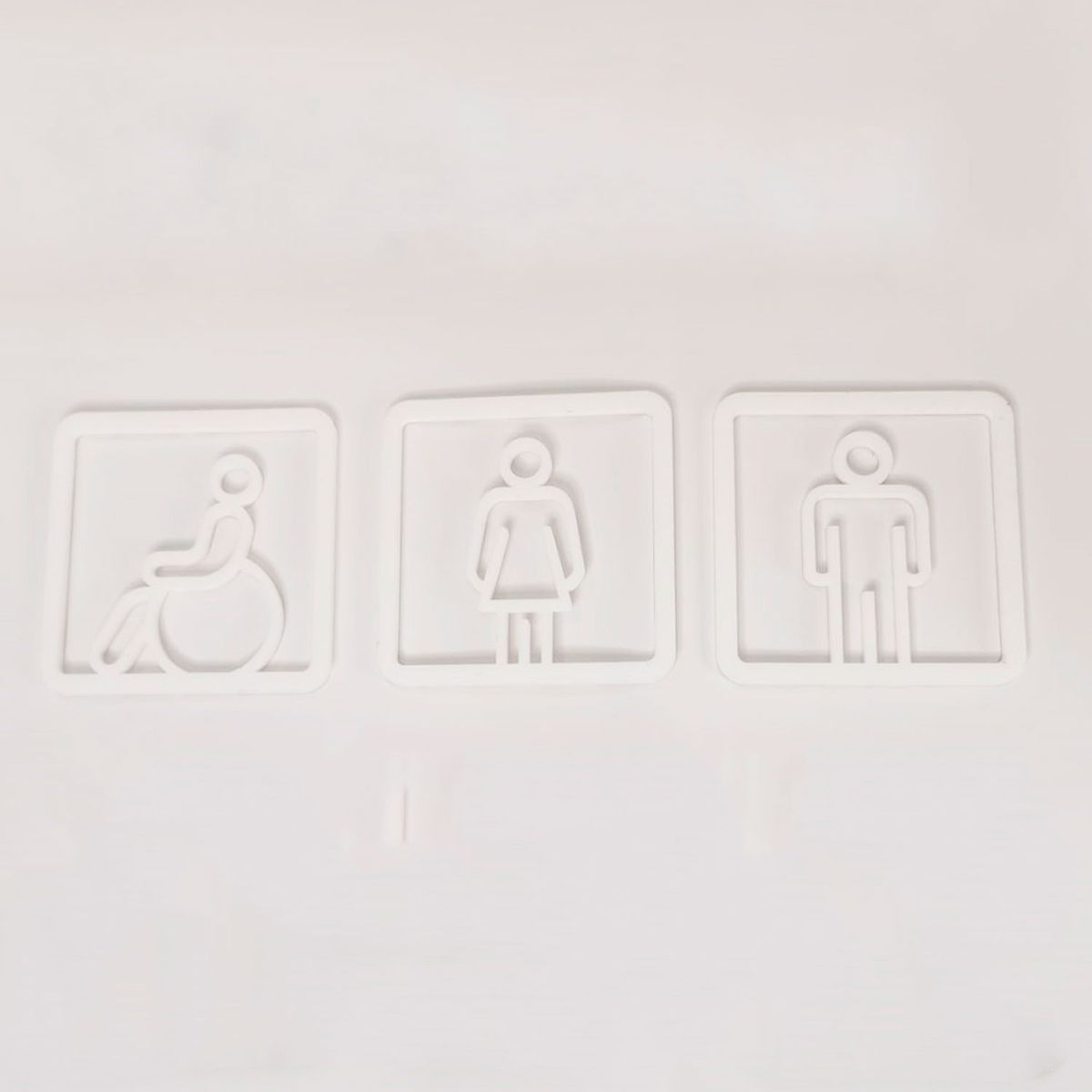 GENERICO - Letrero de Baño Lineas Blancas de Hombre Dama y Discapacitado