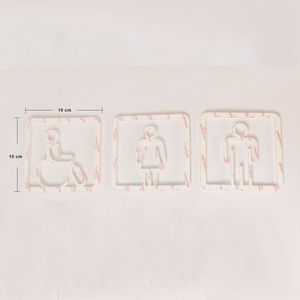 GENERICO - Letrero de Baño Lineas Blancas de Hombre Dama y Discapacitado