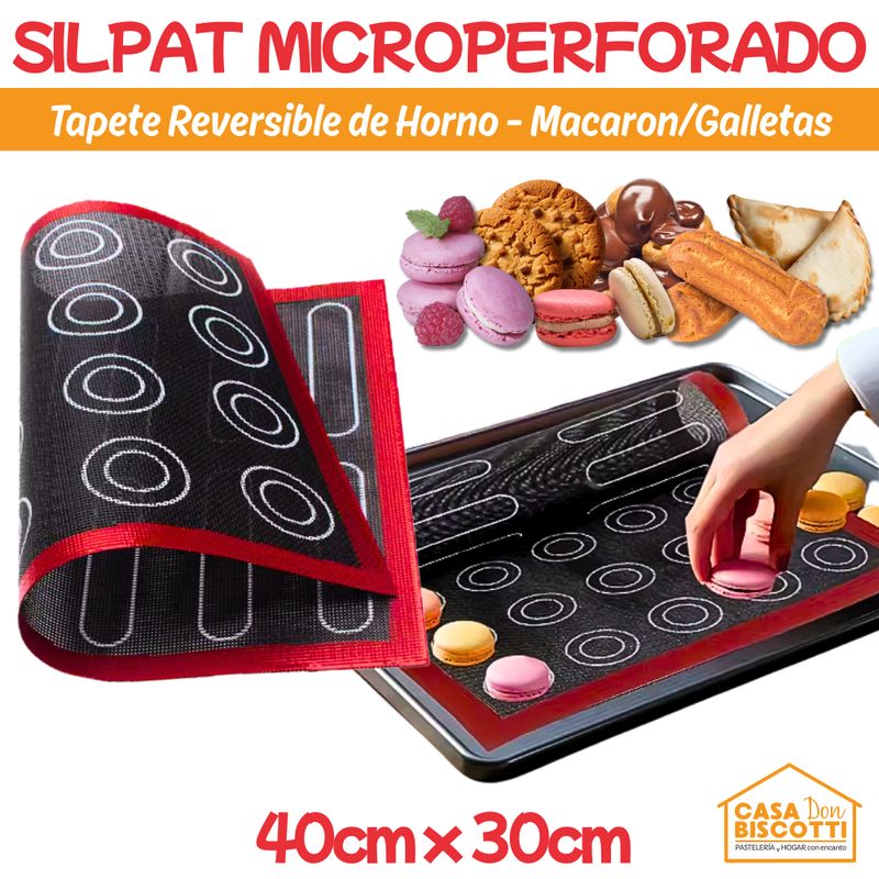 GENERICO - Lamina Silicona Perforada Reversible 2 en 1 Doble Cara Silpat 40x30cm
