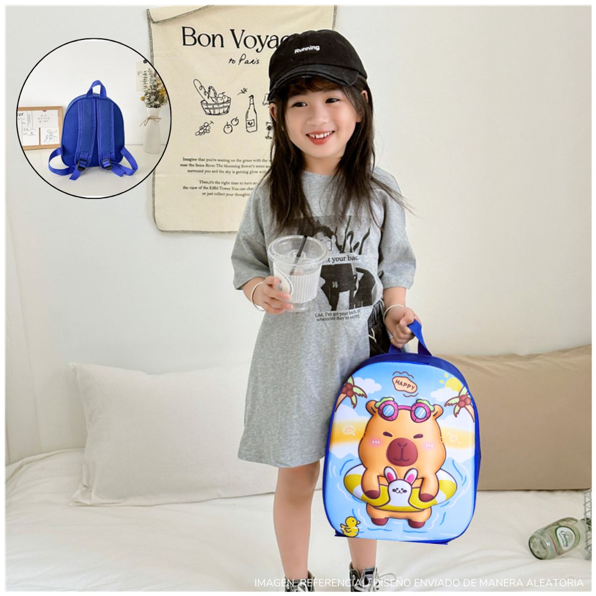 GENERICO - Mochila Capibara Escolar Kawai Niños y Niña