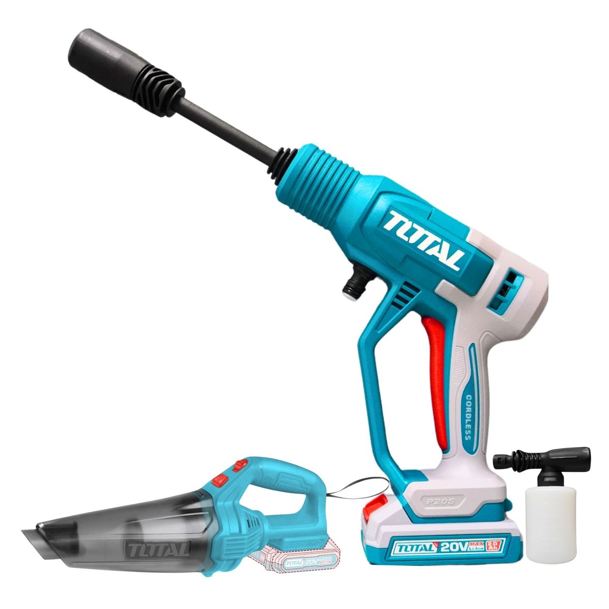 TOTAL TOOLS - Hidrolavadora y Aspiradora Inalámbrica 20V Alta Presión