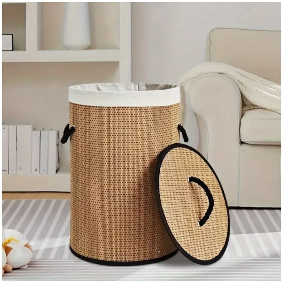 GENERICO - CESTA DE BAMBÚ PARA ROPA SUCIA