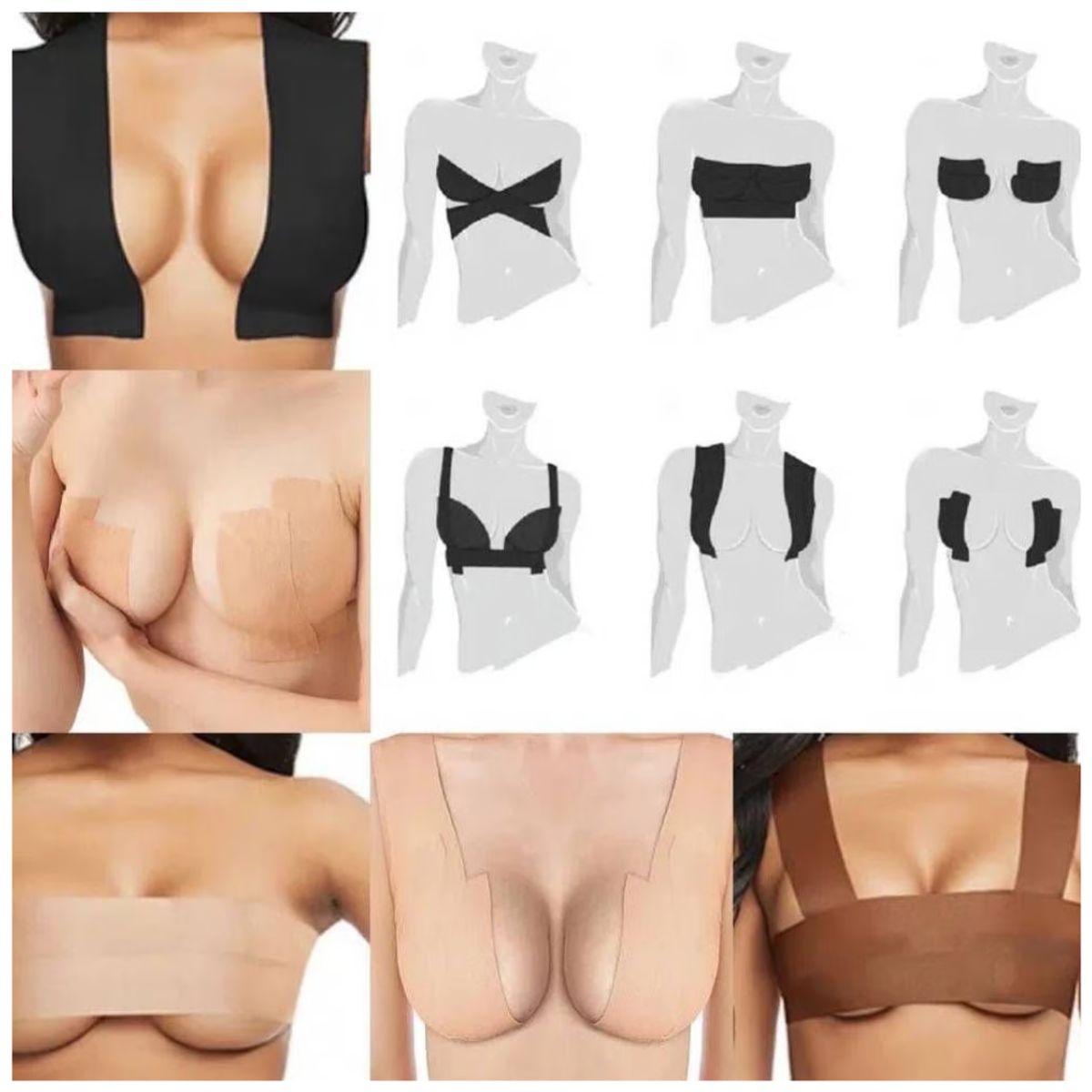 GENERICO - Bood Tape Cinta Levanta Busto Senos Parche de Busto Senos Cubre Pezón