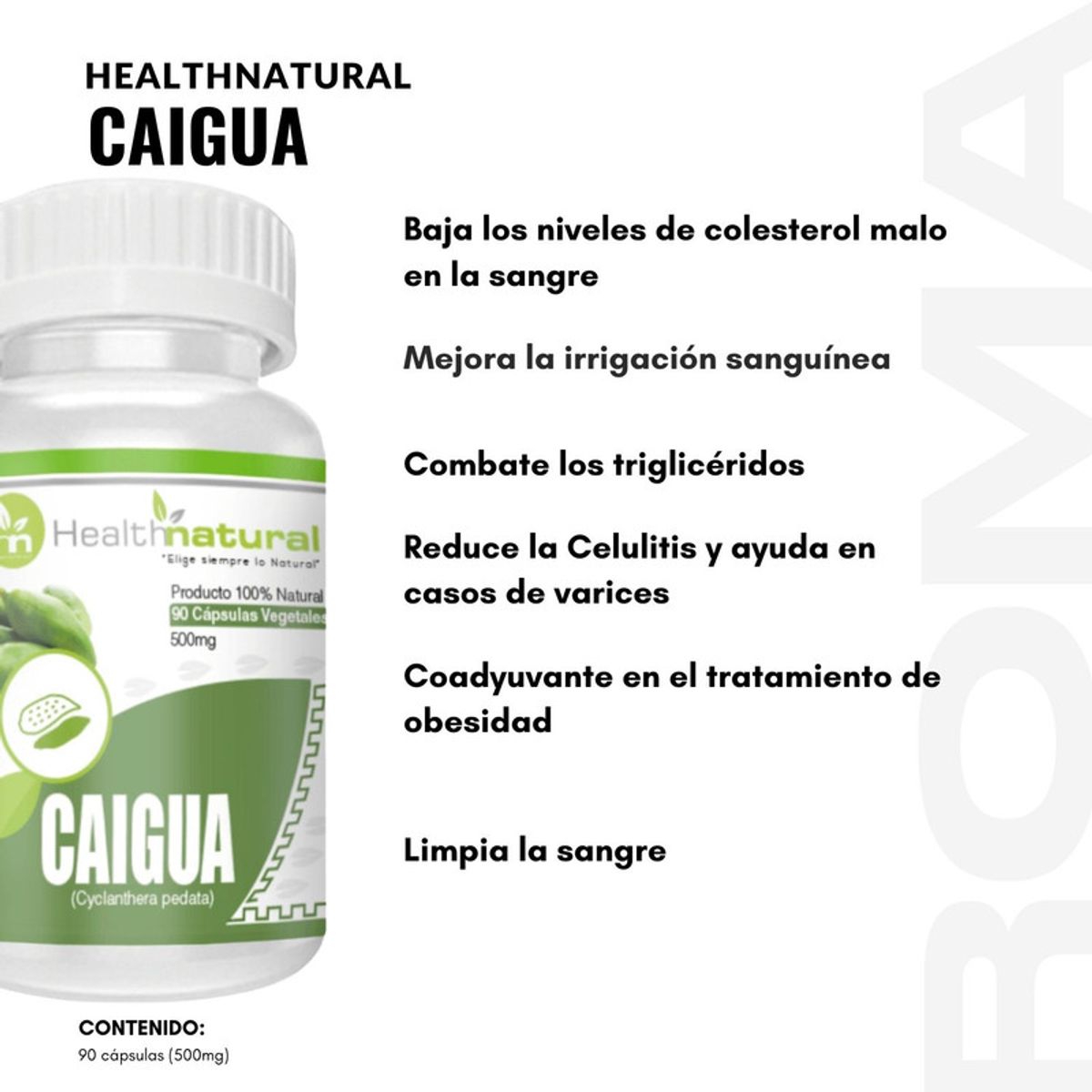 HEALTHNATURAL - CAIGUA HEALTHNATURAL 500MG + REGALO PASTILLERO
