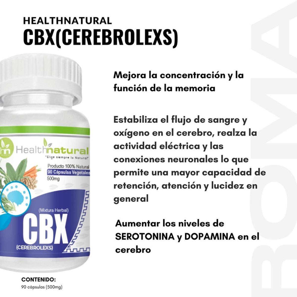 HEALTHNATURAL - PACK 2 CEREBROLEXS CBX  HEALTHNATURAL 1000MG + REGALO PASTILLERO