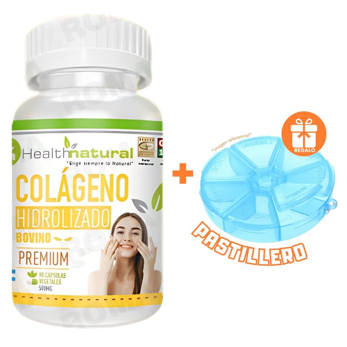 HEALTHNATURAL - COLÁGENO HIDROLIZADO HEALTHNATURAL 500MG + REGALO PASTILLERO