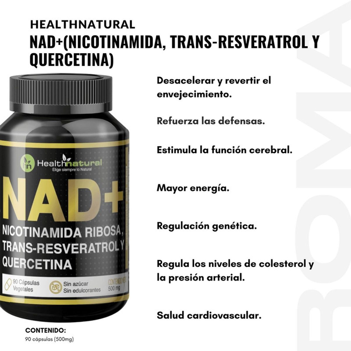 HEALTHNATURAL - NAD+ HEALTHNATURAL 500MG + REGALO PASTILLERO