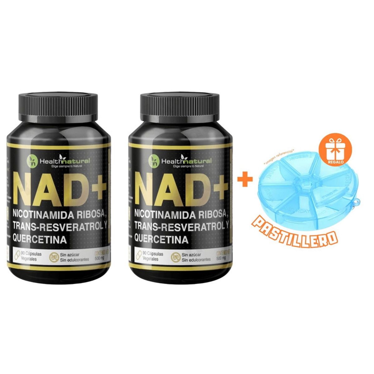 HEALTHNATURAL - PACK 2 NAD+ HEALTHNATURAL 1000MG + REGALO PASTILLERO