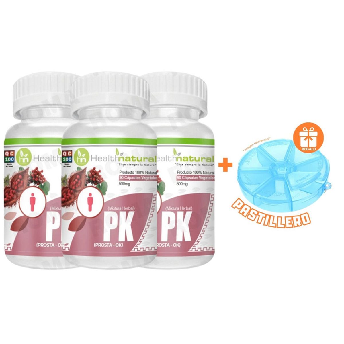 HEALTHNATURAL - PACK 3 PKPROSTA-OK HEALTHNATURAL 1500MG + REGALO PASTILLERO