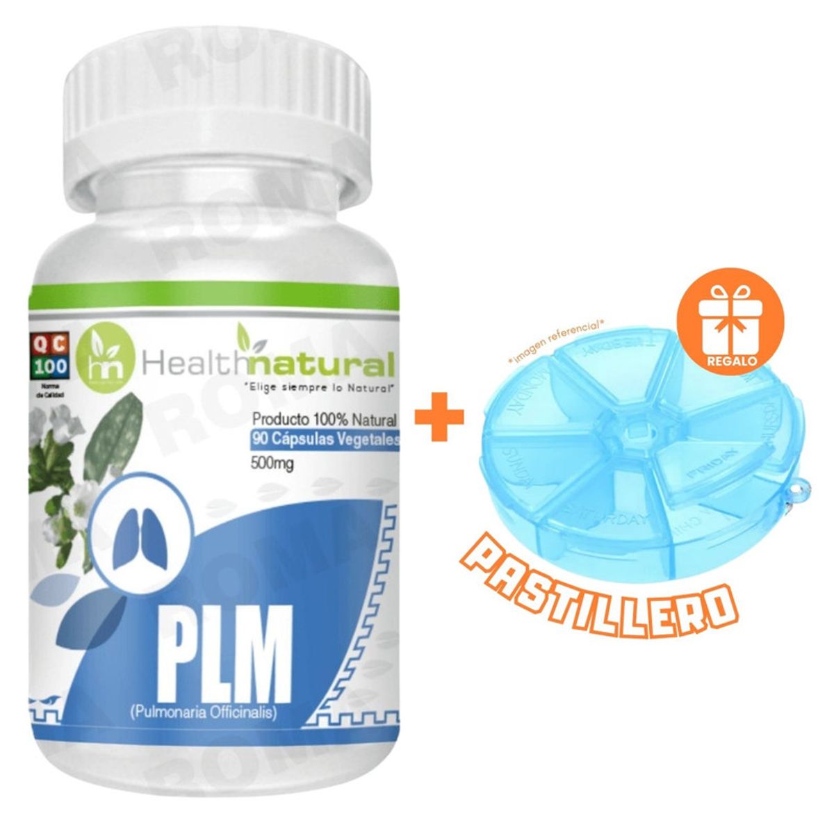 HEALTHNATURAL - PLMPULMONARIA HEALTHNATURAL 500MG + REGALO PASTILLERO