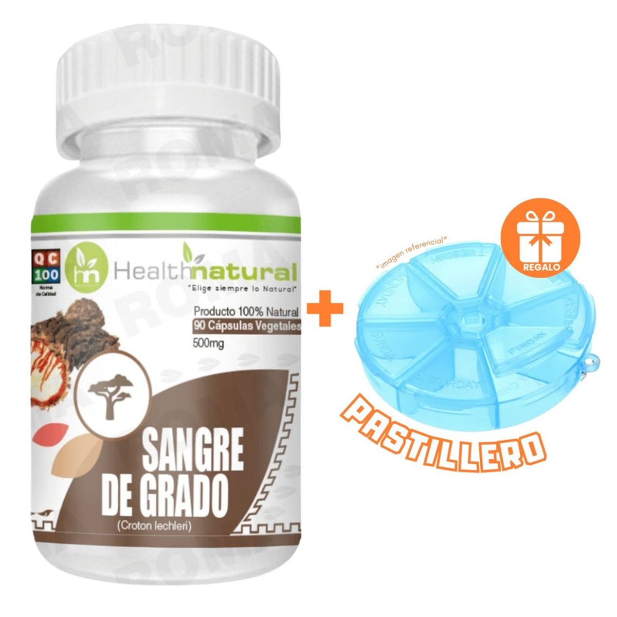 HEALTHNATURAL - SANGRE DE GRADO HEALTHNATURAL 500MG + REGALO PASTILLERO