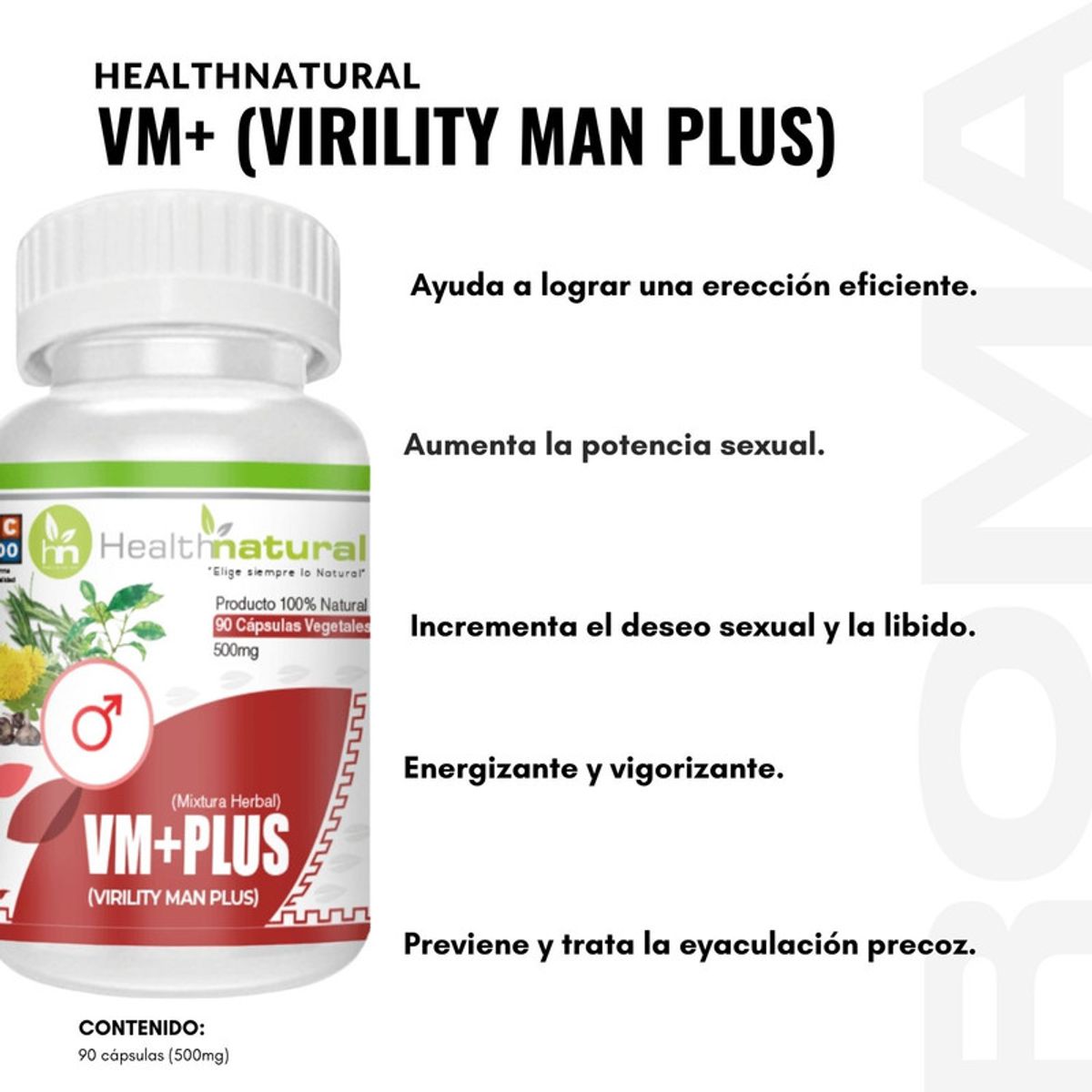 HEALTHNATURAL - PACK 2 VM+VIRILITY MAN PLUS 1000MG + REGALO PASTILLERO