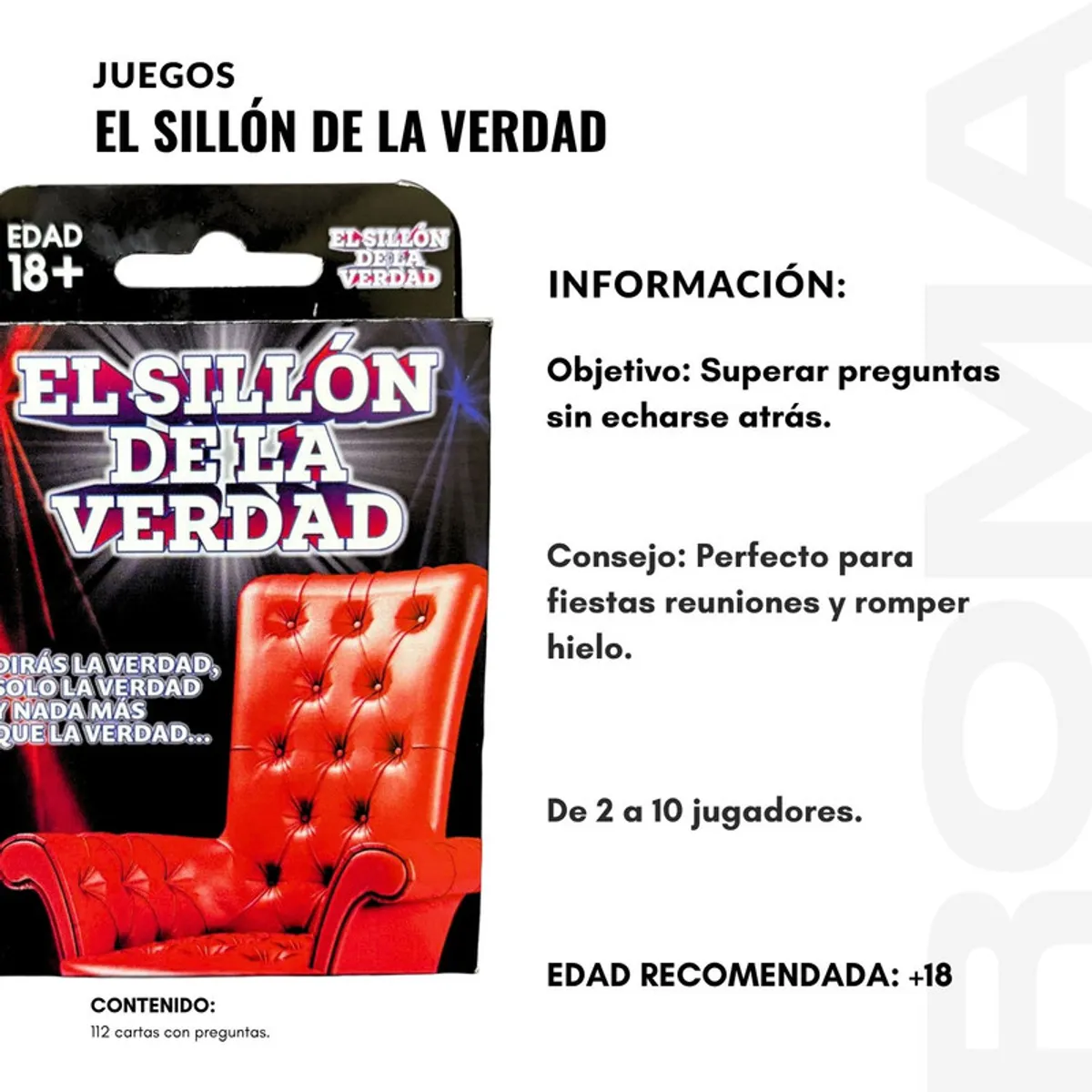 GENERICO - EL SILLÓN DE LA VERDAD  JUEGO DE CARTAS