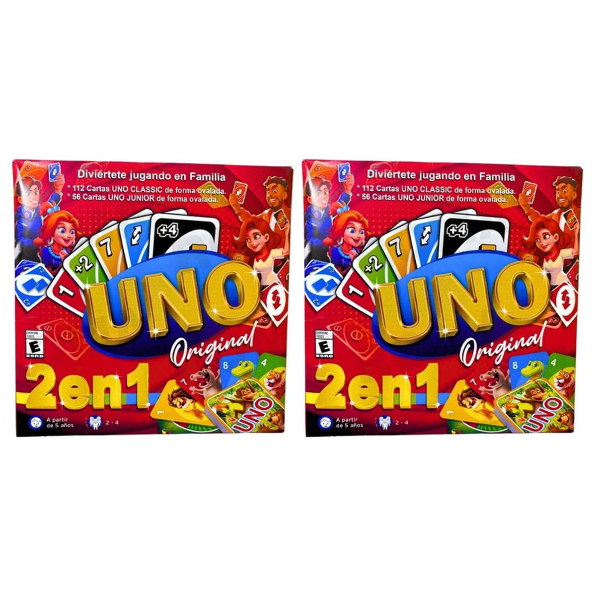 GENERICO - PACK 2 UNO CLÁSICO + UNO JUNIOR - JUEGO DE CARTAS