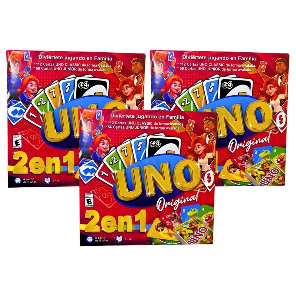 GENERICO - PACK 3 UNO CLÁSICO + UNO JUNIOR - JUEGO DE CARTAS