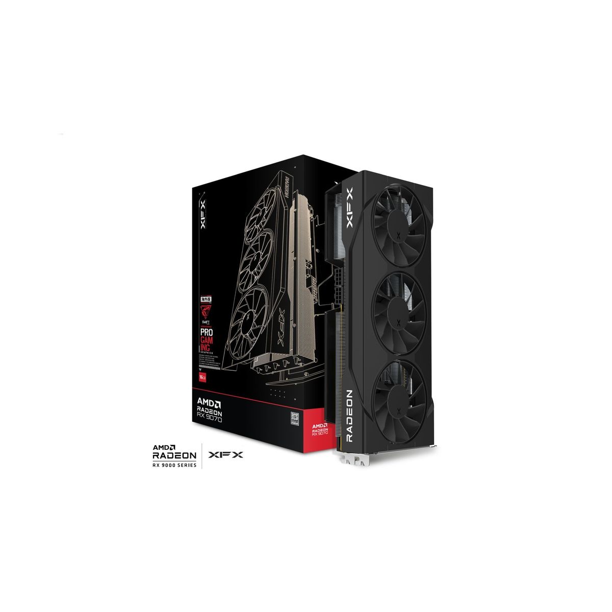 XFX - Tarjeta de Video XFX Swift AMD Radeon RX 9070 OC Triple Fan