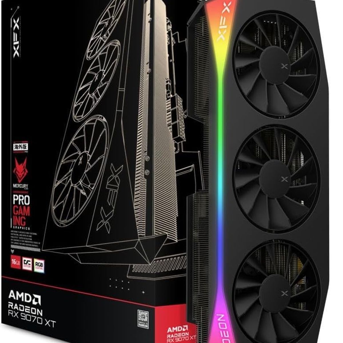 XFX - Tarjeta de Video XFX Mercury RX 9070XT OC Gaming Edition RGB
