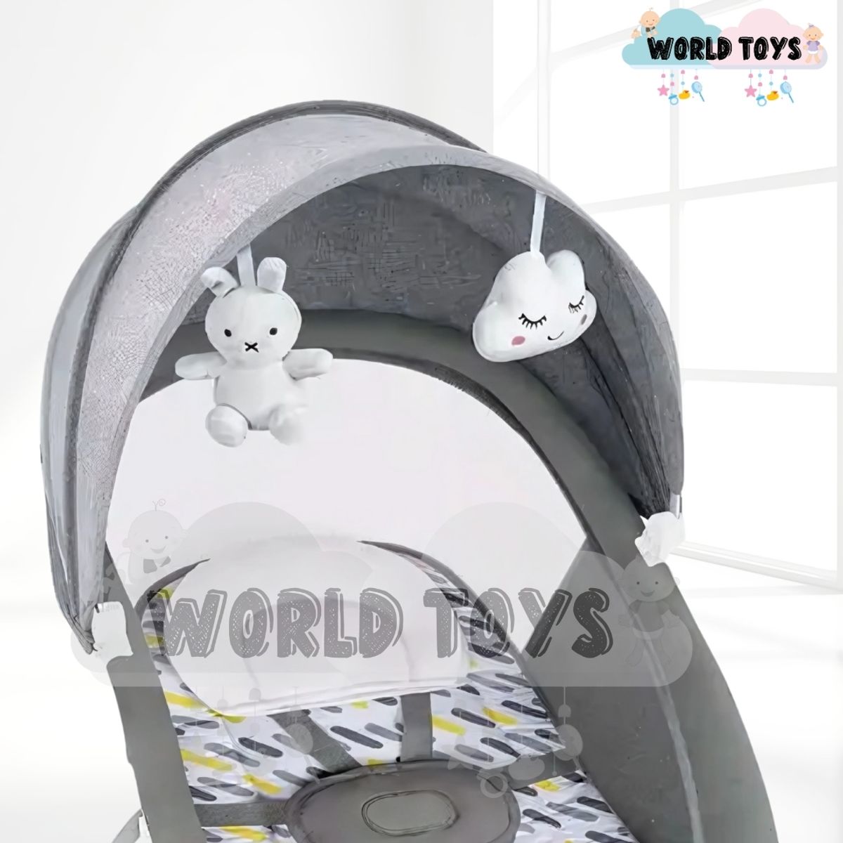 BABY - Mecedora Plegable Eléctrica para Bebés «DOLLY II» Gray