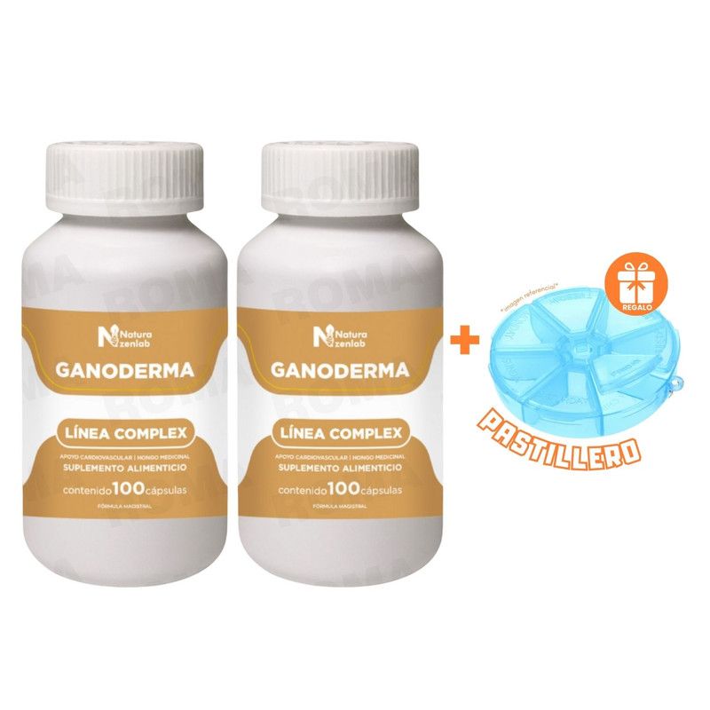 GENERICO - PACK 2 GANODERMA COMPLEX 800MG NATURA ZENLAB + REGALO PASTILLERO