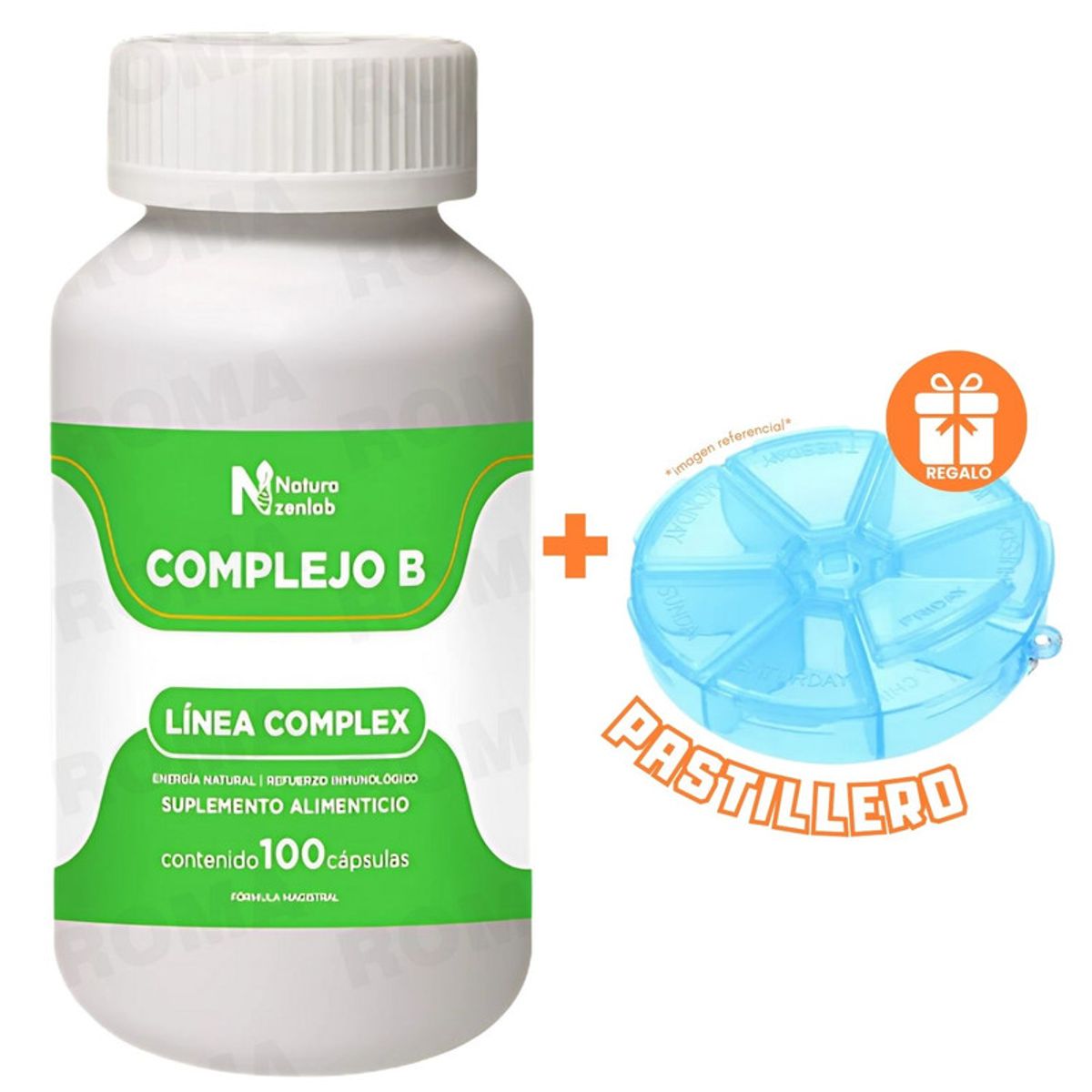 GENERICO - COMPLEJO B COMPLEX 300MG NATURA ZENLAB + REGALO PASTILLERO
