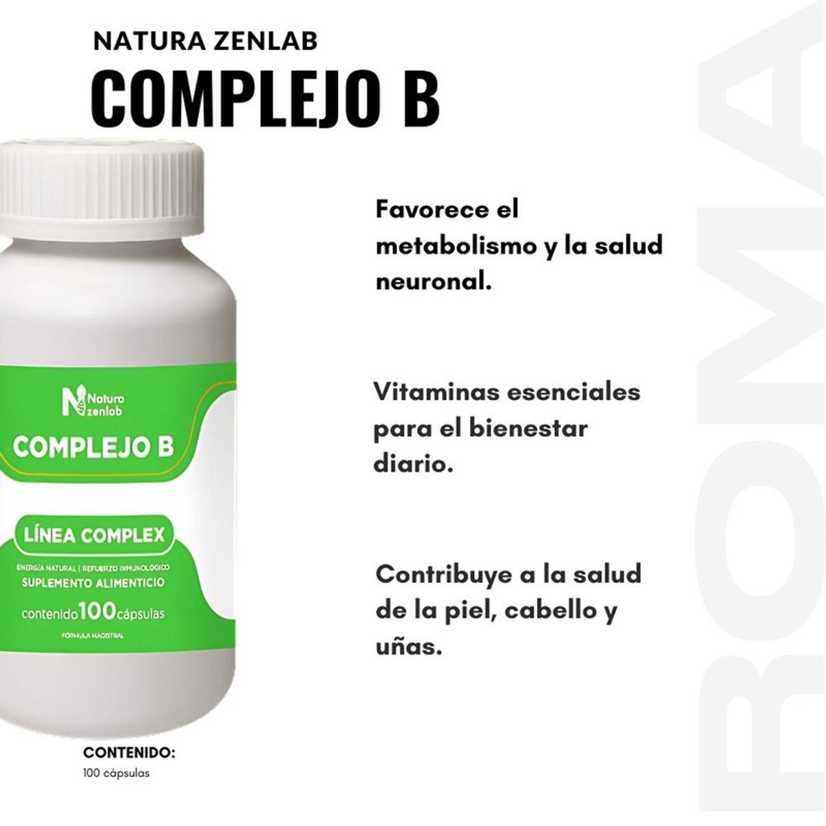 GENERICO - COMPLEJO B COMPLEX 300MG NATURA ZENLAB + REGALO PASTILLERO