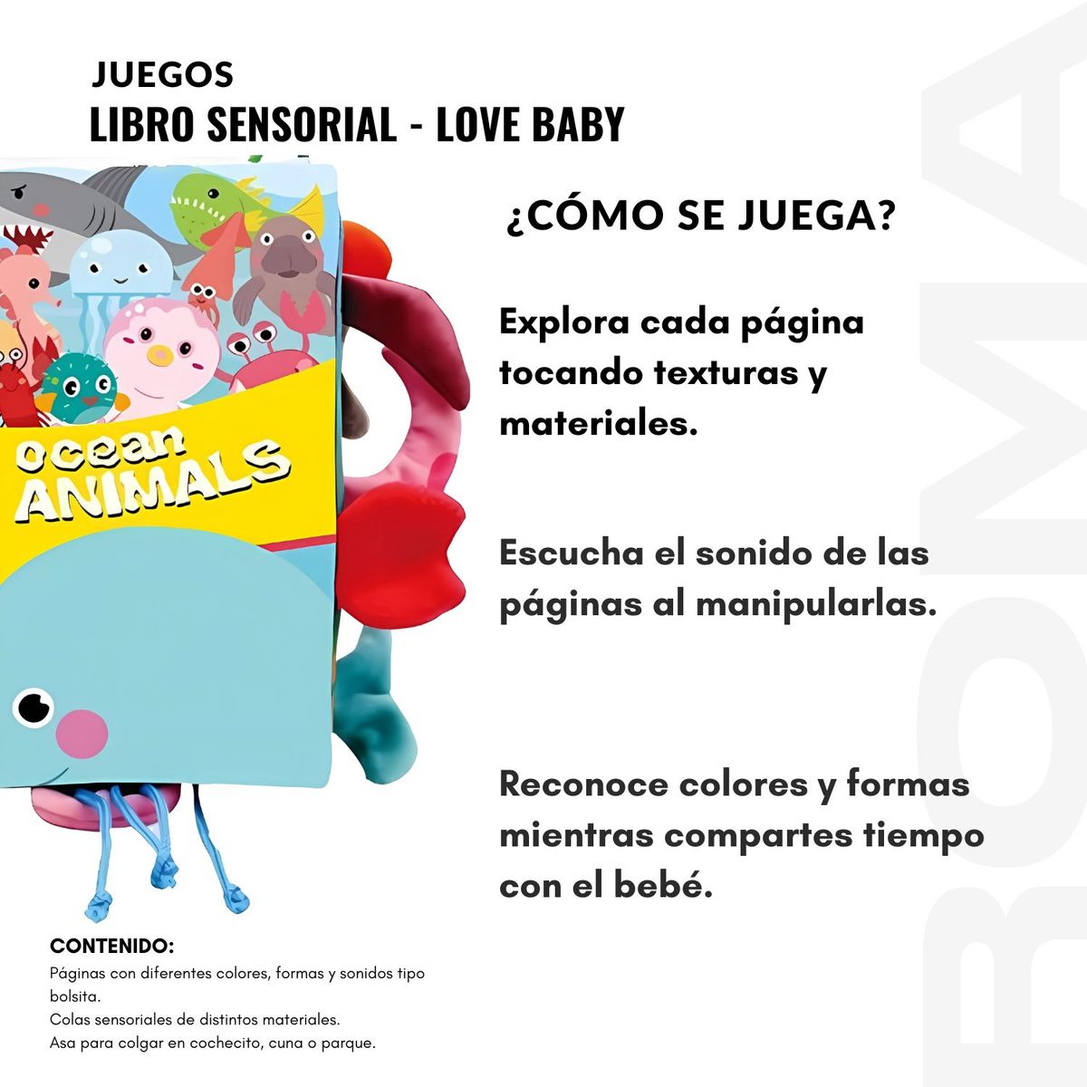 GENERICO - LIBRO TEXTURA LOVE BABY - JUEGO DIDÁTICO