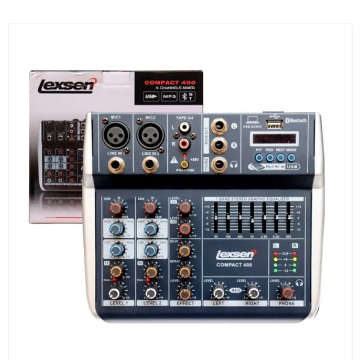 GENERICO - CONSOLA POWER AMPLIFICADA BLUETOOH USB 2 CANALES SISTEMA PHANTOM