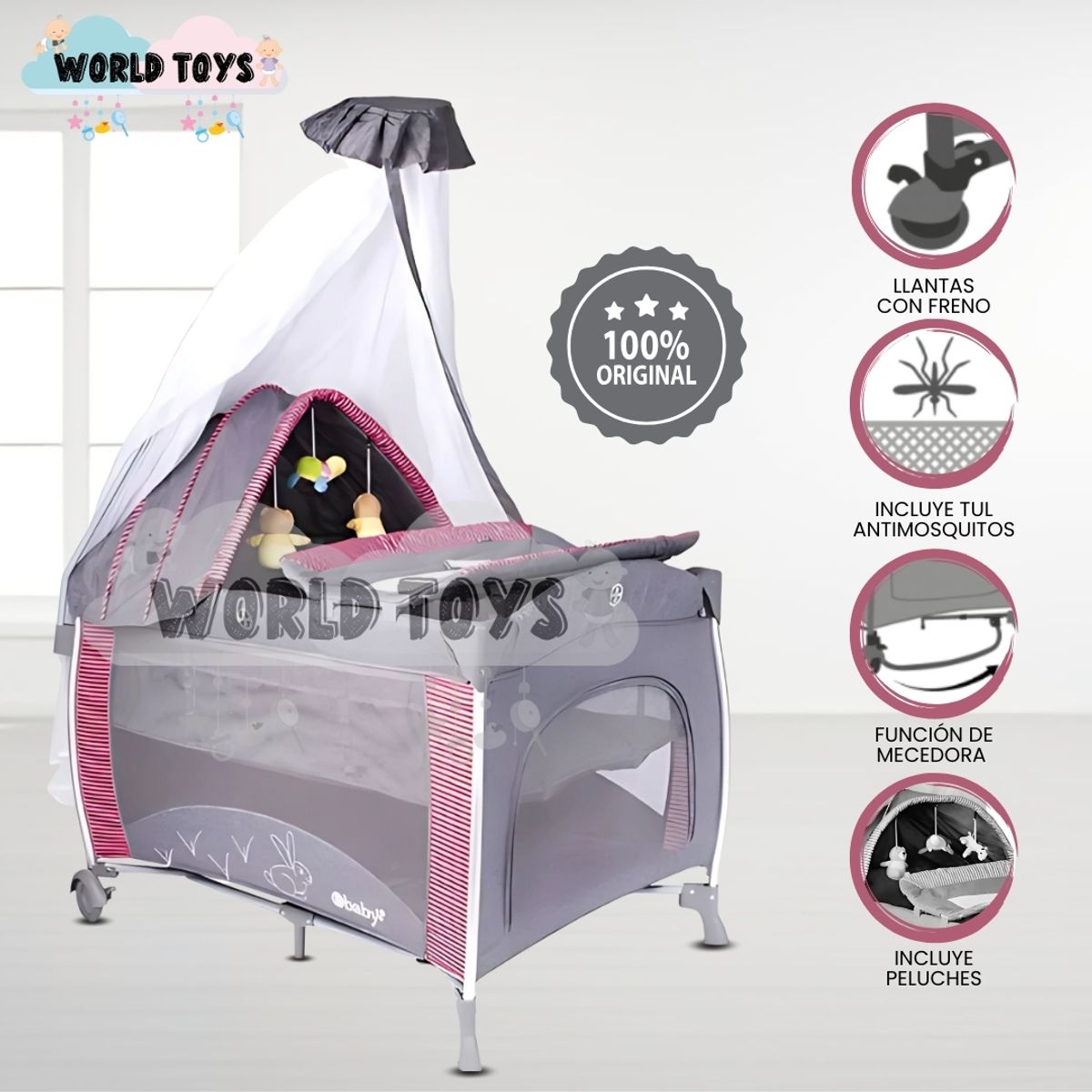 BABY - Cuna Corral de Lujo «ROYNNE» Edición Limitada Red