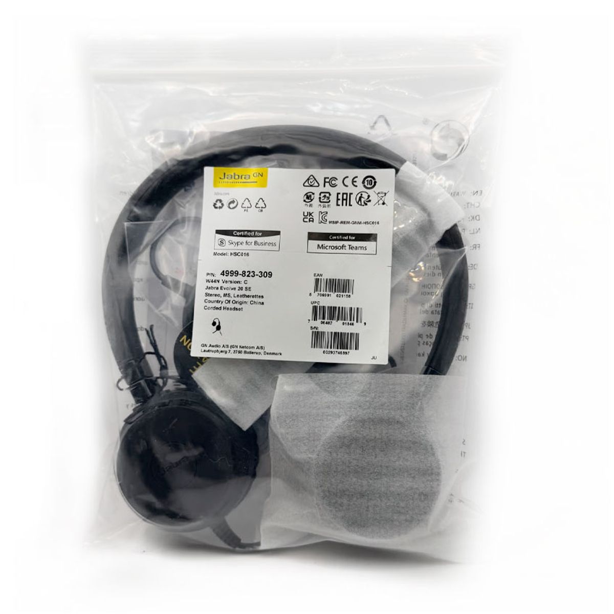 JABRA - Auricular Jabra Evolve 20 USB cancelación de ruido UC Stereo / MS