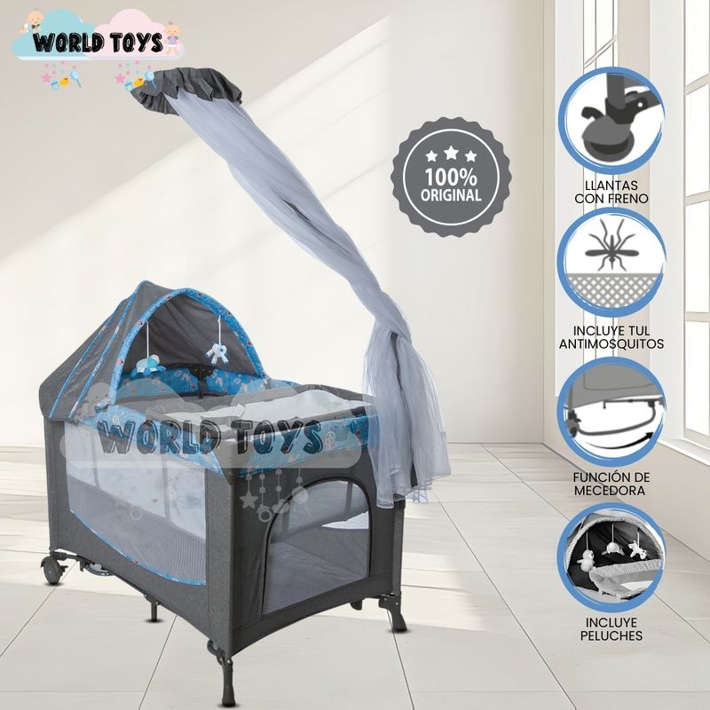 BABY - Cuna Corral de Lujo «FIYI II» Edición Limitada Blue