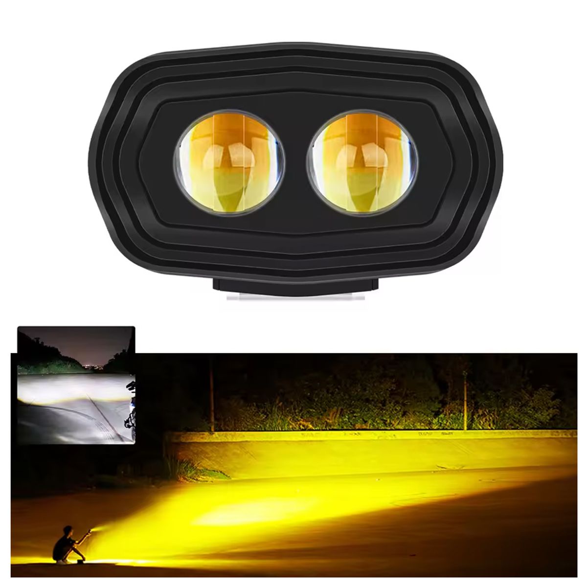 GENERICO - 2 Pcs Faro Explorador LED Dual 6W  Luz Fija + Flash