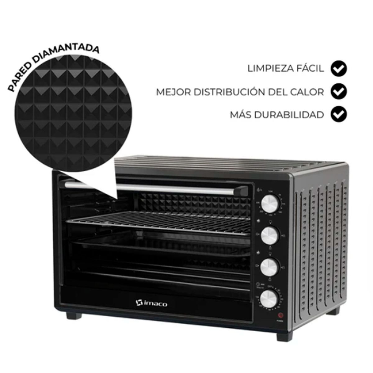 Imaco - Horno Elèctrico Rosticero 88 Lt Imaco HEB88R Negro