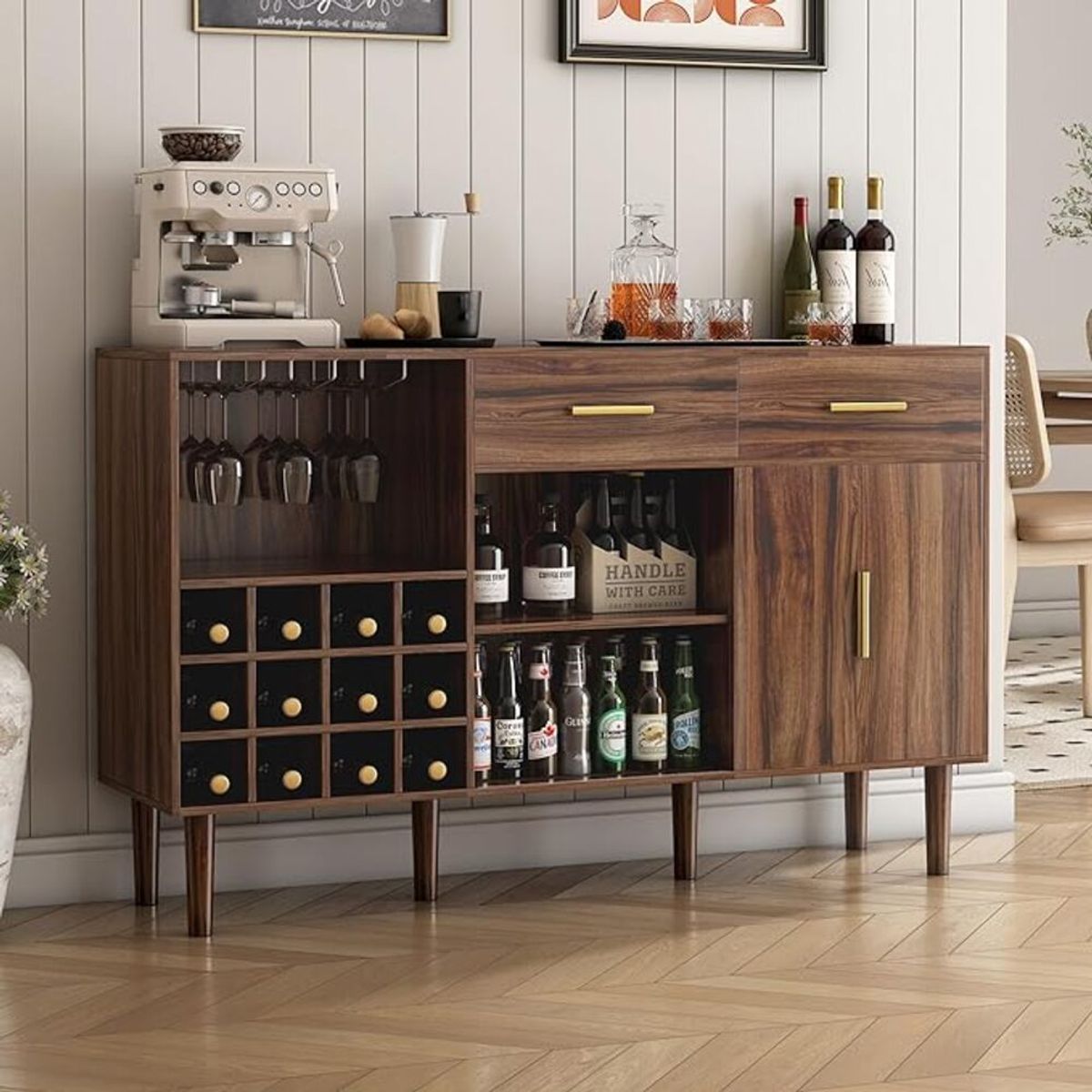 TU MESITA - Mueble de Bar Moderno con Porta Vinos & Copas Catania TU MESITA