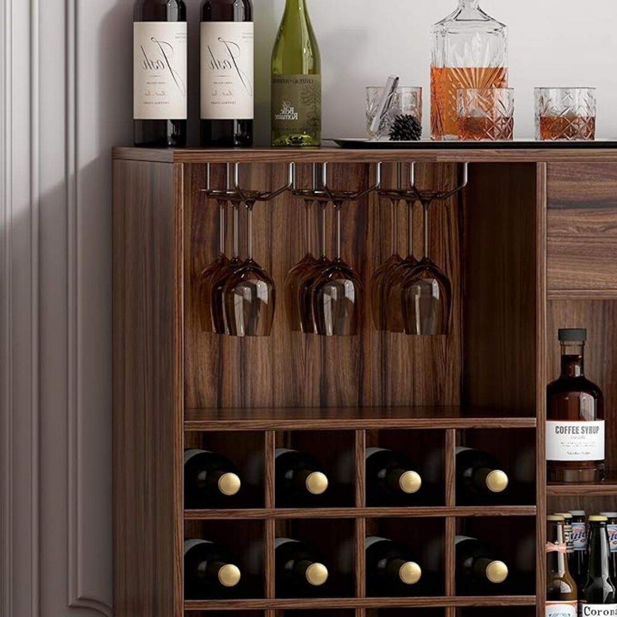 TU MESITA - Mueble de Bar Moderno con Porta Vinos & Copas Catania TU MESITA