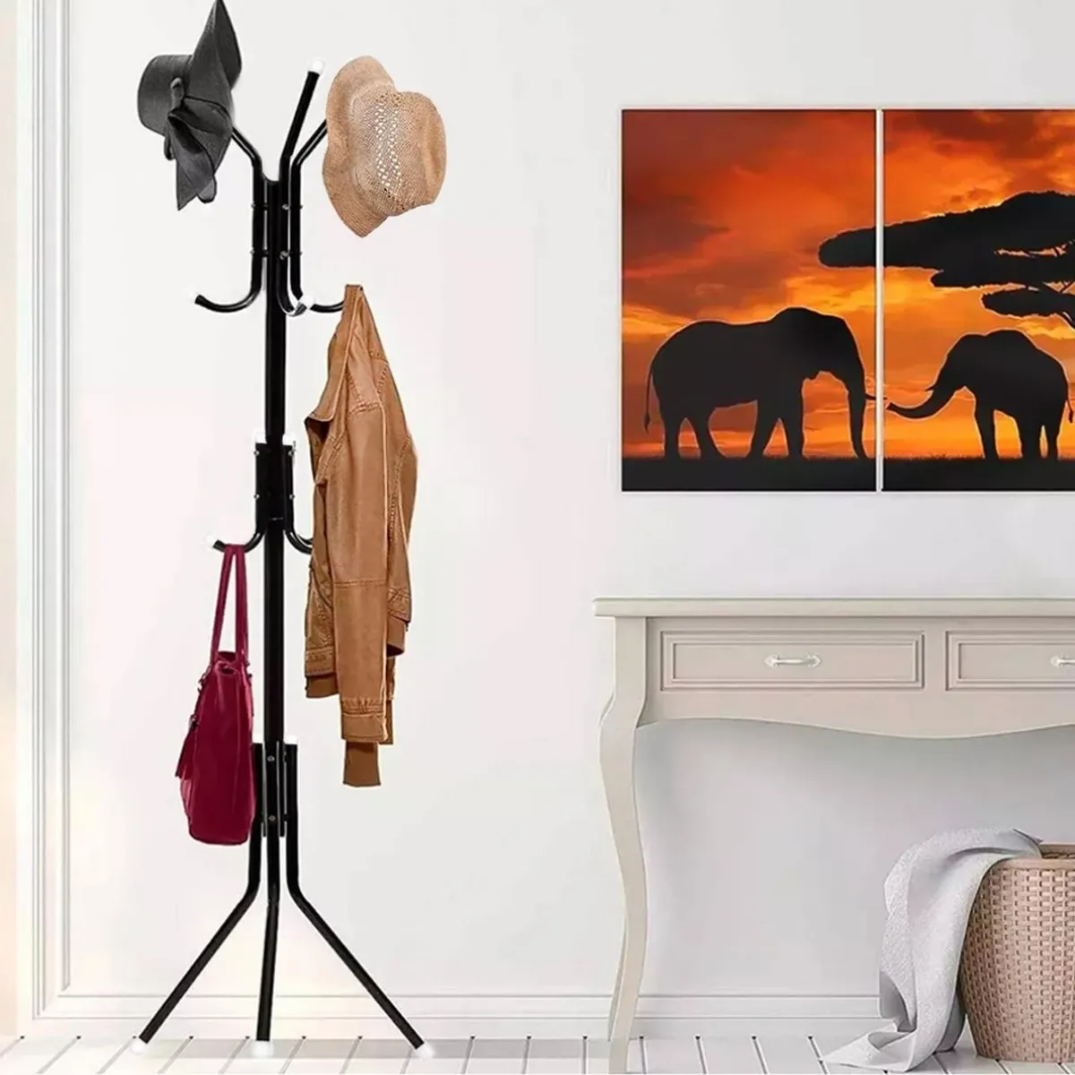 MINARI - Perchero de Pie Colgador de Carteras Ropa Organizador Multiusos NG P35