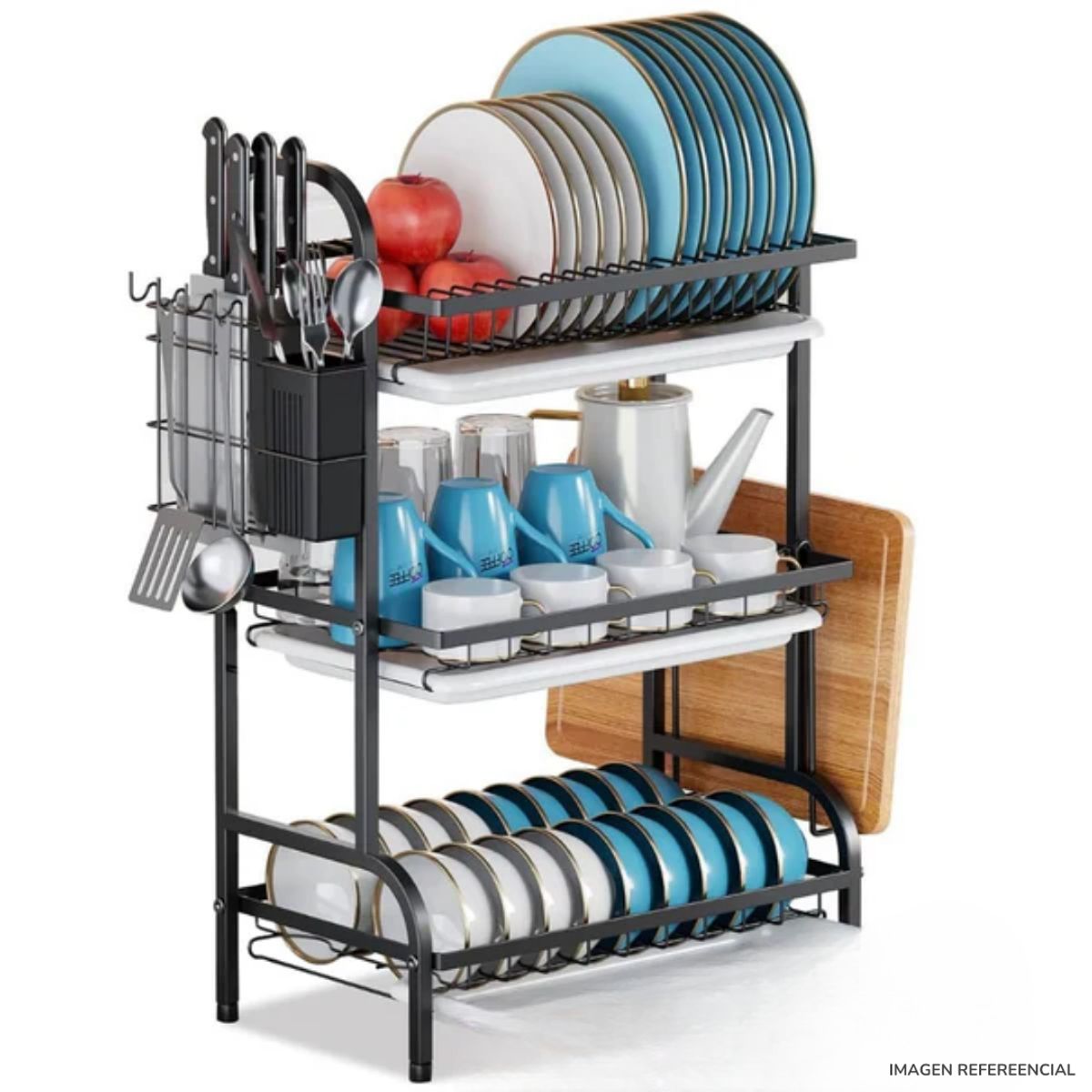 GENERICO - Escurridor Organizador Rack de 3 Niveles