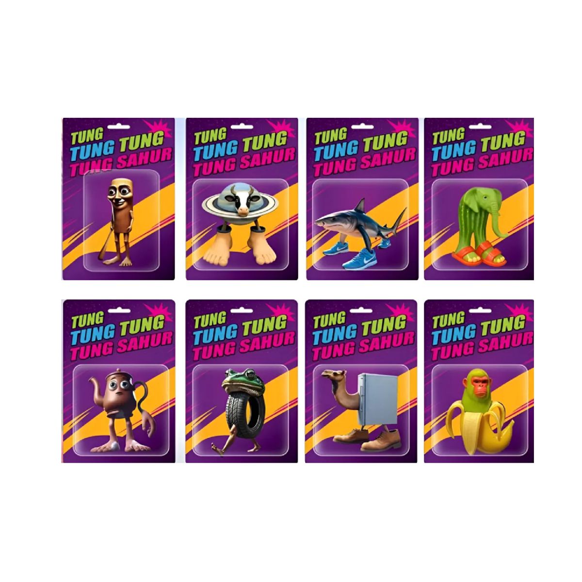 GENERICO - Set 8 Figuras 12.5 cm Brainrot Tralalero Tralala Serie 3