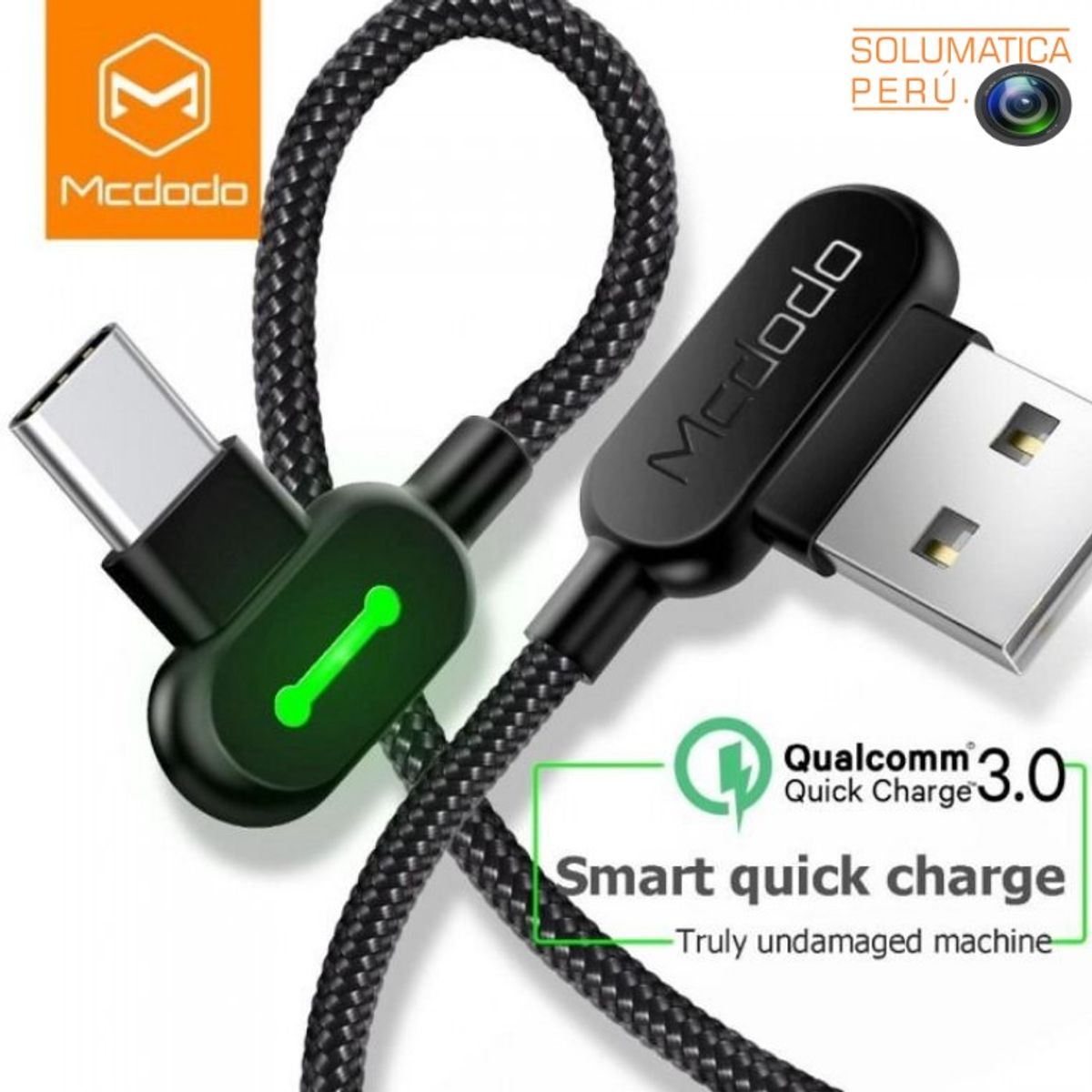 MCDODO - Cable USB C - 3A Gamer Angulo 90° - 180cm Mcdodo