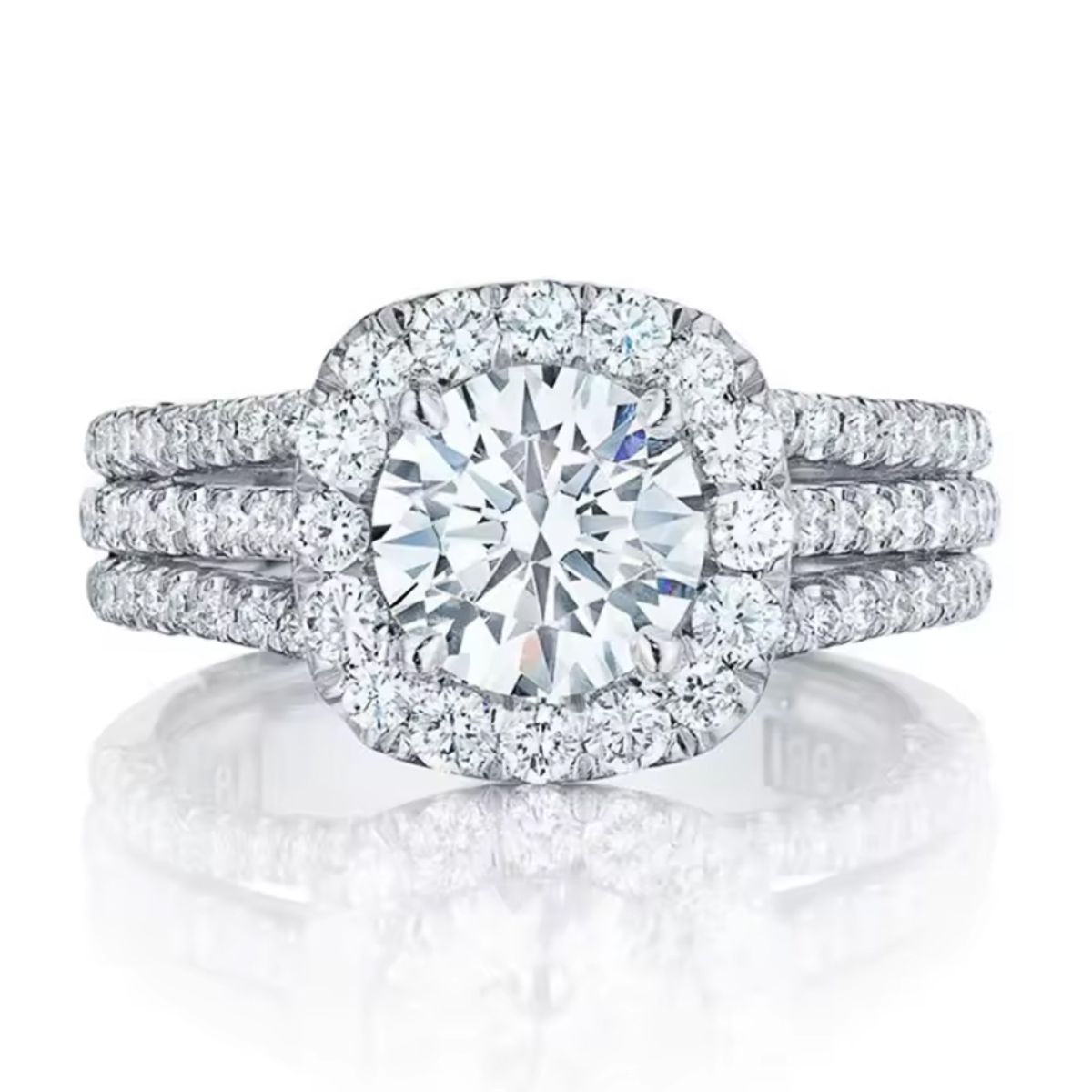 LA TIENDA 88 JOYAS Y ACCESORIOS - La Tienda 88 - Anillo DeLuxe Cristales Mujer Bañado en Oro  - Blanco