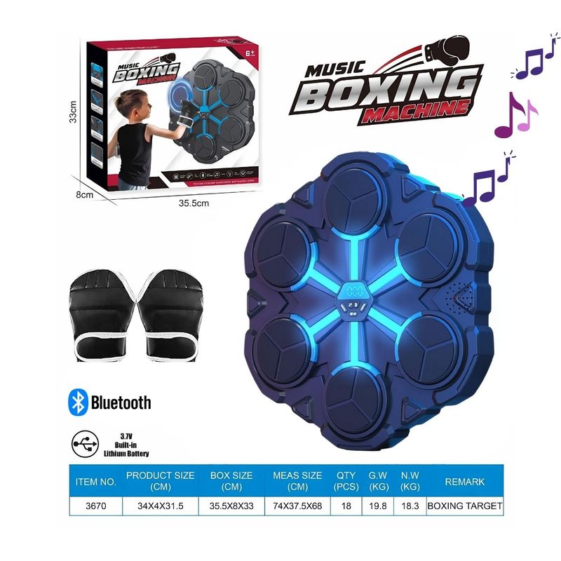 GENERICO - Máquina de Boxeo Musical con LED y Bluetooth para Niños
