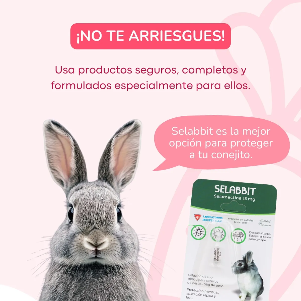 GENERICO - Selabbit Pipeta Antipulgas para Conejo Antiparasitario