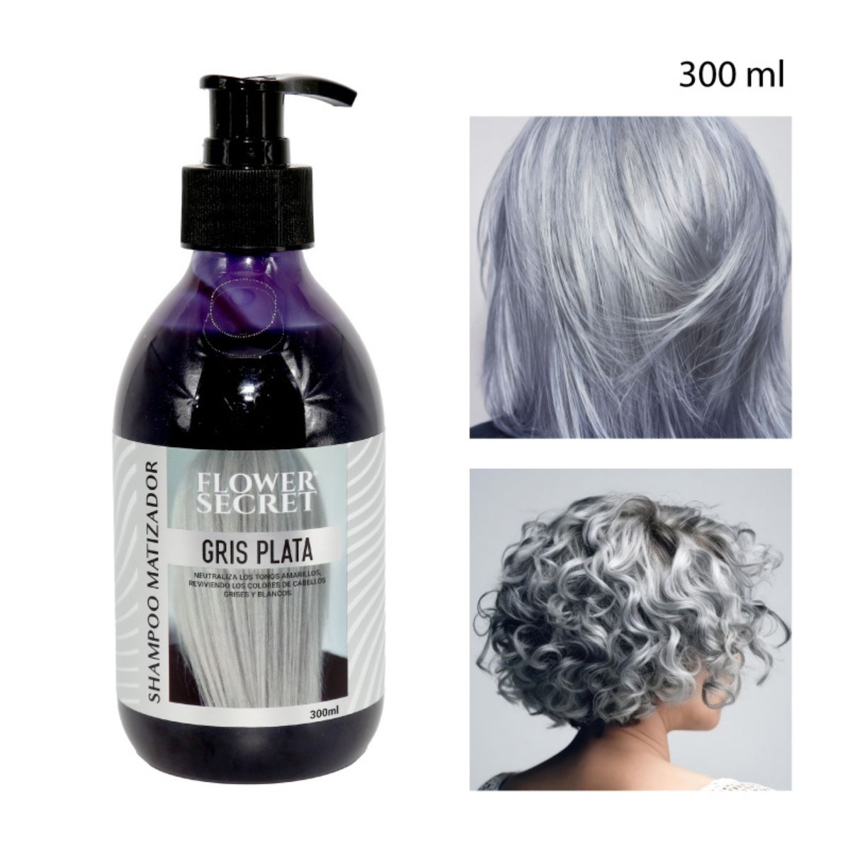 FLOWER SECRET - Flower Secret Shampoo Matizador Color Gris Plateado 300ml