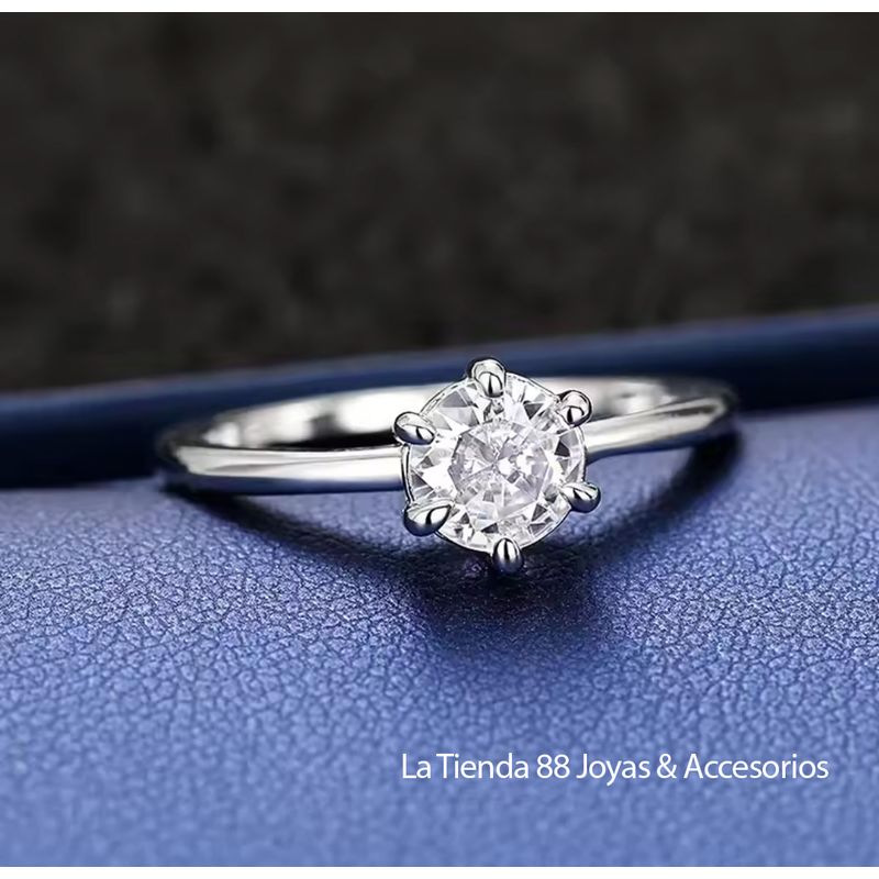 LA TIENDA 88 JOYAS Y ACCESORIOS - La Tienda 88 - Anillo De Compromiso Mujer Bañado Oro 18k - Blanco